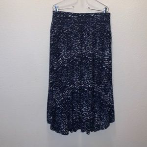 Ann Taylor LOFT navy blue dotted night sky flowy skirt